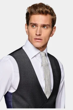 SUITSUPPLY Lazio Anzug Dunkelgrau-Männlich Business Anzüge