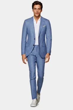 SUITSUPPLY Lazio Anzug Hellblau-Männlich Casual Anzüge