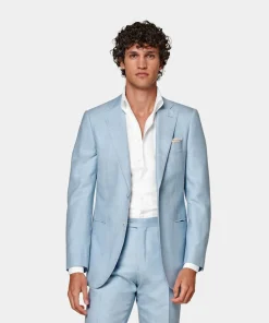 SUITSUPPLY Lazio Anzug Hellblau-Männlich Casual Anzüge