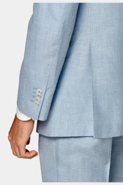 SUITSUPPLY Lazio Anzug Hellblau-Männlich Leinenanzüge