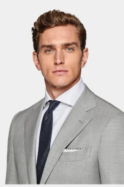SUITSUPPLY Lazio Anzug Hellgrau-Männlich Business Anzüge