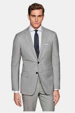 SUITSUPPLY Lazio Anzug Hellgrau-Männlich Business Anzüge