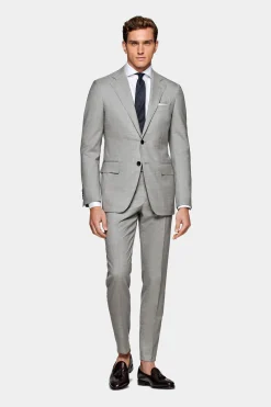 SUITSUPPLY Lazio Anzug Hellgrau-Männlich Business Anzüge