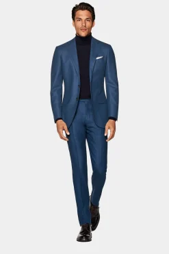 SUITSUPPLY Lazio Anzug Mittelblau-Männlich Business Anzüge