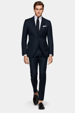 SUITSUPPLY Lazio Anzug Navy-Männlich Business Anzüge