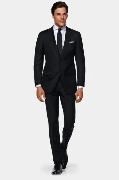 SUITSUPPLY Lazio Anzug Schwarz-Männlich Business Anzüge