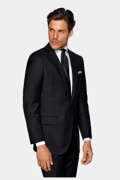 SUITSUPPLY Lazio Anzug Schwarz-Männlich Business Anzüge
