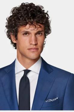 SUITSUPPLY Lazio Anzugsakko Mittelblau-Männlich Anzugsakkos