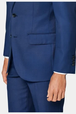 SUITSUPPLY Lazio Anzugsakko Mittelblau-Männlich Anzugsakkos