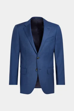 SUITSUPPLY Lazio Anzugsakko Mittelblau-Männlich Anzugsakkos