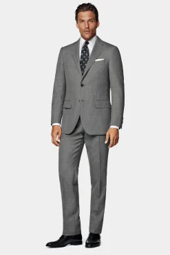 SUITSUPPLY Lazio Ganzjahresanzug Mittelgrau-Männlich Business Anzüge