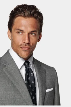 SUITSUPPLY Lazio Ganzjahresanzug Mittelgrau-Männlich Business Anzüge
