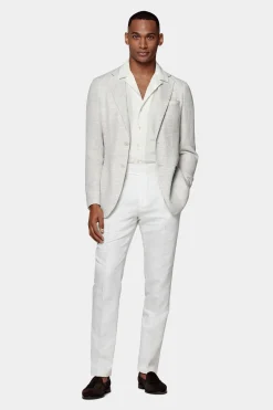 SUITSUPPLY Lazio Sakko Off-White-Männlich Klassische Sakkos