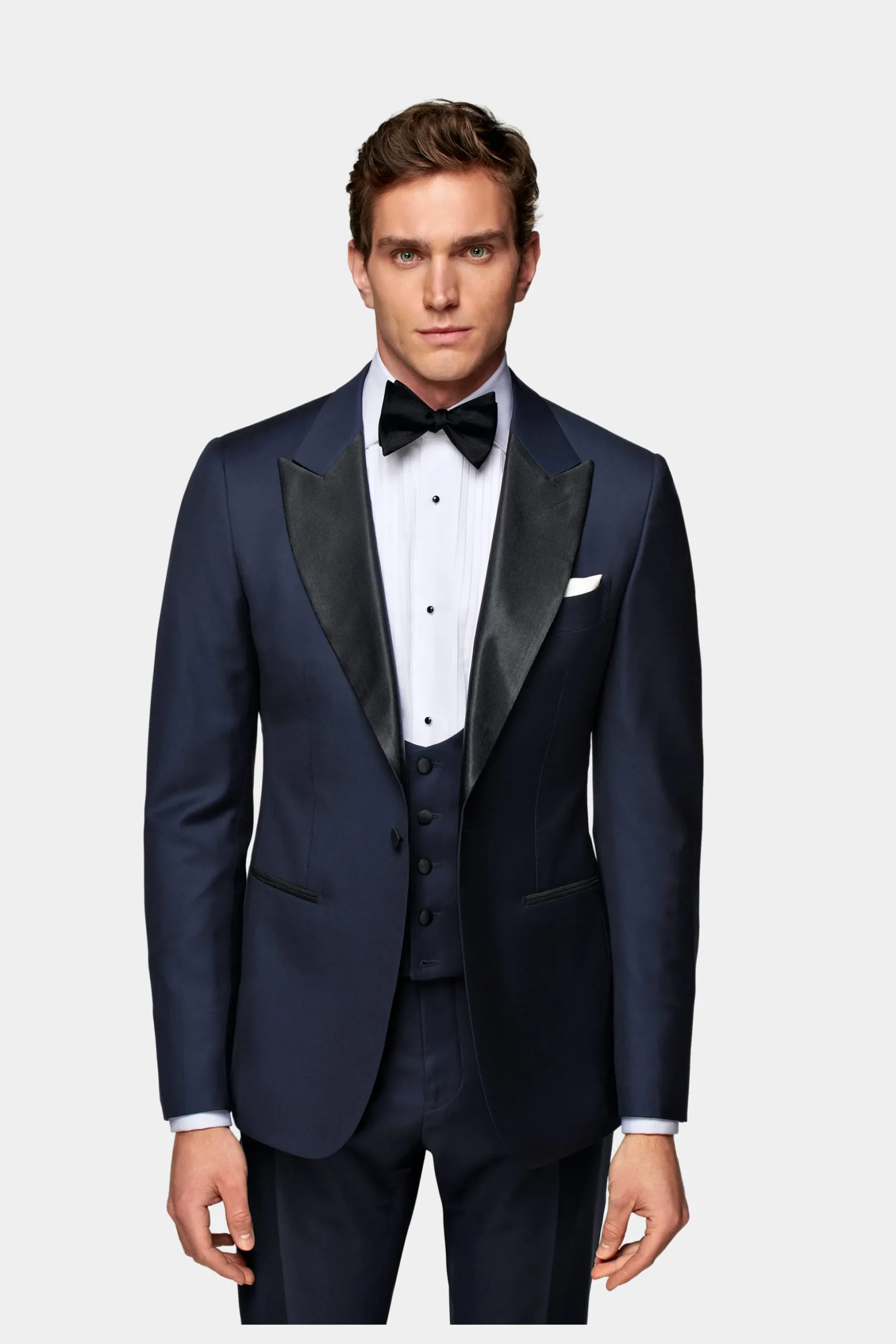 SUITSUPPLY Lazio Smoking Dreiteiler Mittelblau-Männlich Smokings