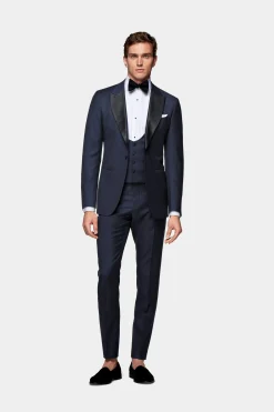 SUITSUPPLY Lazio Smoking Dreiteiler Mittelblau-Männlich Smokings