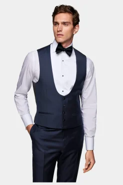 SUITSUPPLY Lazio Smoking Dreiteiler Mittelblau-Männlich Smokings