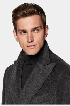 SUITSUPPLY Mantel Dunkelgrau Gürtel-Männlich Elegante Mäntel