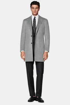 SUITSUPPLY Mantel Hellgrau-Männlich Elegante Mäntel