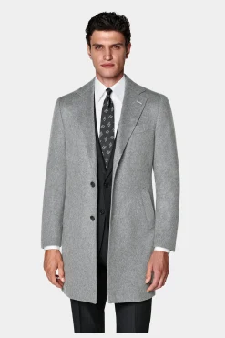 SUITSUPPLY Mantel Hellgrau-Männlich Elegante Mäntel