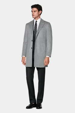 SUITSUPPLY Mantel Hellgrau-Männlich Elegante Mäntel