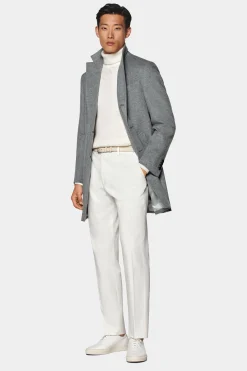 SUITSUPPLY Mantel Hellgrau-Männlich Elegante Mäntel