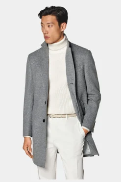 SUITSUPPLY Mantel Hellgrau-Männlich Elegante Mäntel