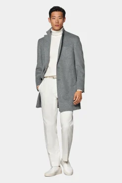 SUITSUPPLY Mantel Hellgrau-Männlich Elegante Mäntel