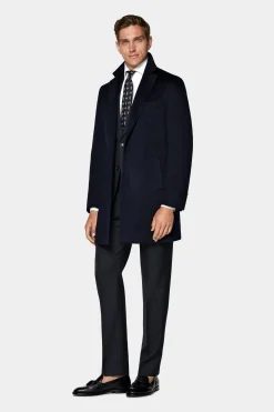 SUITSUPPLY Mantel Navy-Männlich Elegante Mäntel