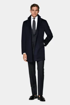 SUITSUPPLY Mantel Navy-Männlich Elegante Mäntel