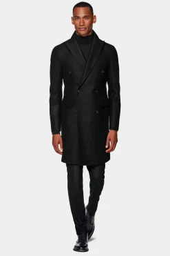 SUITSUPPLY Mantel Schwarz-Männlich Elegante Mäntel