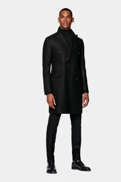 SUITSUPPLY Mantel Schwarz-Männlich Elegante Mäntel