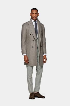 SUITSUPPLY Mantel Taupe-Männlich Elegante Mäntel