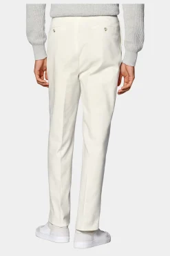 SUITSUPPLY Mira Hose Off-White Bundfalte-Männlich Elegante Hosen
