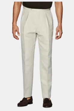 SUITSUPPLY Mira Hose Sand Bundfalte-Männlich Elegante Hosen