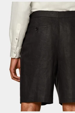 SUITSUPPLY Mira Shorts Dunkelbraun Bundfalte-Männlich Shorts