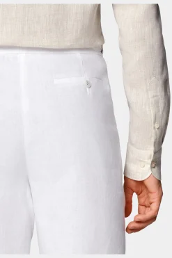 SUITSUPPLY Mira Shorts Weiß Bundfalte-Männlich Shorts