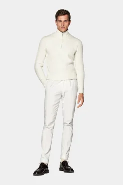 SUITSUPPLY Off-White Halber Reißverschluss-Männlich Cardigans & Troyer