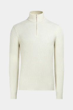 SUITSUPPLY Off-White Halber Reißverschluss-Männlich Cardigans & Troyer