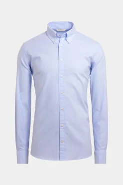 SUITSUPPLY Oxford Hemd Hellblau Washed Slim Fit-Männlich Casual Hemden