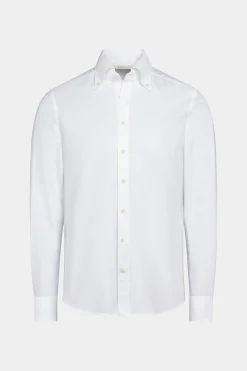 SUITSUPPLY Oxford Hemd Weiss Washed Slim Fit-Männlich Casual Hemden