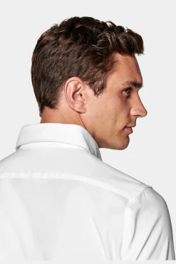 SUITSUPPLY Oxford Hemd Weiss Washed Slim Fit-Männlich Casual Hemden