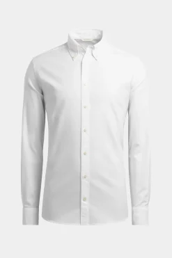 SUITSUPPLY Oxford Hemd Weiss Washed Slim Fit-Männlich Casual Hemden
