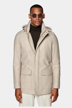 SUITSUPPLY Parka Hellbraun Gepolstert-Männlich Casual Jacken