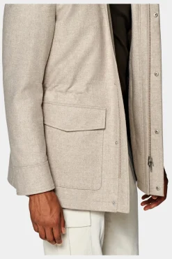 SUITSUPPLY Parka Hellbraun Gepolstert-Männlich Casual Jacken