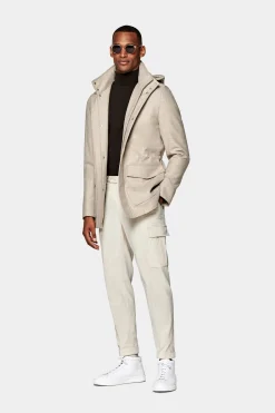 SUITSUPPLY Parka Hellbraun Gepolstert-Männlich Casual Jacken