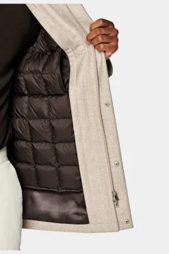 SUITSUPPLY Parka Hellbraun Gepolstert-Männlich Casual Jacken