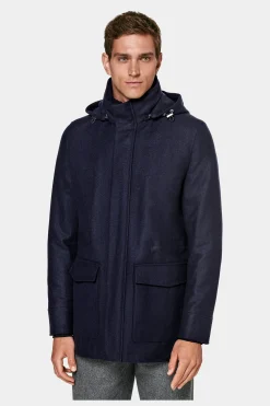 SUITSUPPLY Parka Navy Gepolstert-Männlich Casual Jacken
