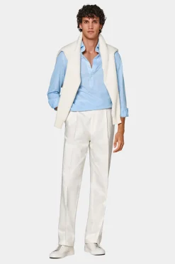 SUITSUPPLY Piqué-Popover Hellblau In Extra Slim Fit-Männlich Casual Hemden