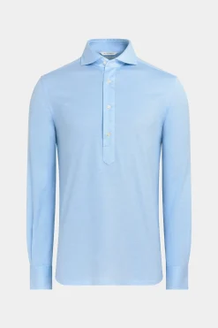 SUITSUPPLY Piqué-Popover Hellblau In Extra Slim Fit-Männlich Casual Hemden