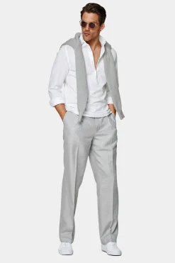 SUITSUPPLY Piqué-Popover Weiss In Extra Slim Fit-Männlich Casual Hemden